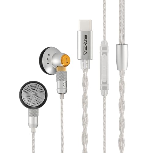 SIVGA M260 USB-C Wired Earbuds with Mic, MMCX Detachable HiFi Earphones | 14.2mm dynamic driver delivers perfectly balanced HiFi sound with deep bass and clear treble. - style: Type-C