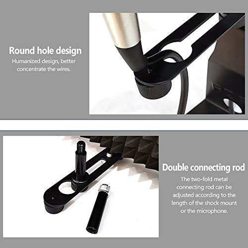 Portable Adjustable Sound Absorbing Vocal Recording Panel, Mic for Desktop or Stand, Reducing Noise and Reflection with High Density Sponge, Multi Layer Noise Reducti