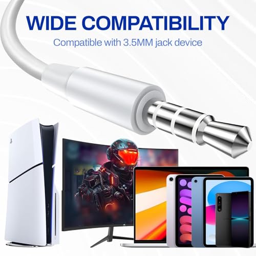 Headphones Earphones Wired with 3.5mm Plug, Wired Ear Buds with Built-in Remote to Control Music, Phone Calls, and Volume, Microphone Compatible with iPhone/Android/Laptop/PC(2 Pack)