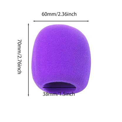 6 PCS Microphone Windscreen Thick Purple Foam Handheld Cover, Mic Covers for Microphones SM58, E835 by Swagwert - color: Purple