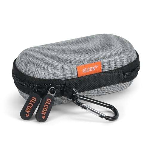 Mini Earbud Case, Oval Hard Shell Carrying Pouch Bag - color: Light-Grey