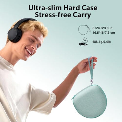 Headphone Case for BERIBES/KVIDIO/Picun/TOZO Etc Headphone,Green | for JLab JBuds Lux ANC/Go Lux ANC, Beats Studio Pro/Solo 4 3,TOZO HT3,JBL Etc Headphones, Hard Shell Case for Travel Home - color: Mint Green
