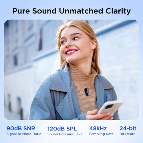 Saramonic Air Wireless Lavalier Microphones for for iPhone/Camera/Android/PC, Ultralight, 48kHz/24-bit,120dB Max SPL, 300m Range, Noise Cancelling, Lapel Microphone Wireless for Vlogging - color: USB-C + Lavalier Microphones