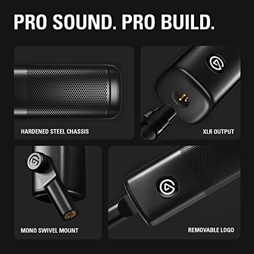 Elgato Wave DX Dynamic XLR Microphone, Cardioid Pattern | Speech-optimized capsule, Room noise rejection, No signal booster needed, Swivel mount included, Broadcast-ready