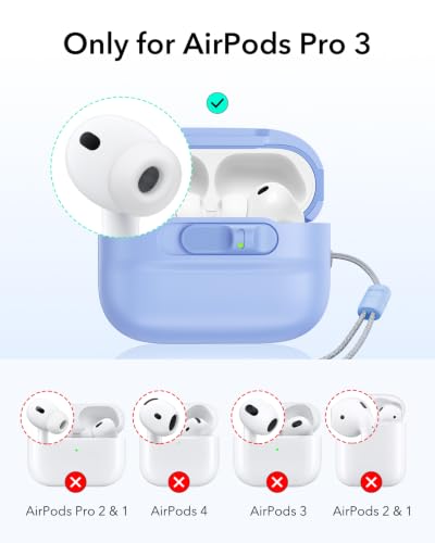 ESR for AirPods Pro 3 Case (2025), Compatible with MagSafe, Light Blue | Compatible with AirPods Pro 3 (USB-C Cable), Magnetic Lid, Full Drop Protection Cover with Lanyard - color: Light Blue, size: AirPods Pro 3 Case