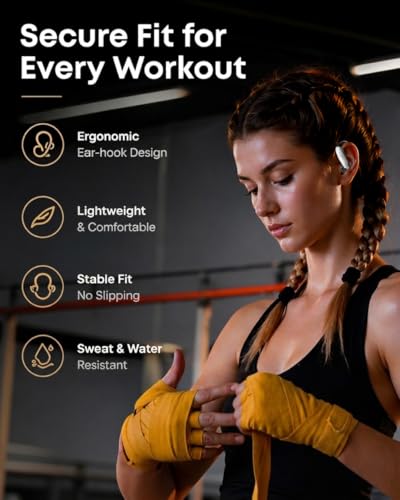 Open Ear Earbuds Bluetooth 6.1, Ear Buds Wireless Bluetooth Earbuds AI Real Time Translation Earbuds 90H Playtime Open Ear Headphones with Noise Cancelling Mic Wireless Earbuds for Travel, Business