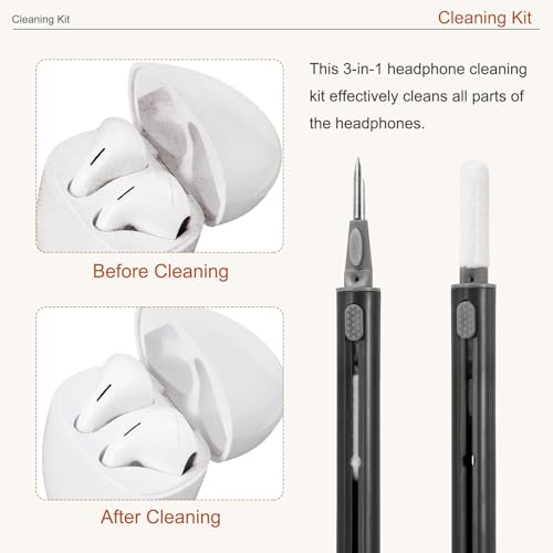 4PCS Earphone Cleaner Kit - Ultra Portable Multi-Function Cleaner Kit Soft Brush for Bluetooth Earphones Case Cleaning Tools, Black - color: Black
