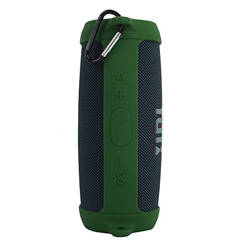 Protective Silicone Case Cover for JBL Charge 5 Bluetooth Speaker Soft Carrying Skin Sleeve with Shoulder Strap & Carabiner,Speaker Accessory (Green) - color: green