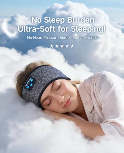 Perytong Sleep Headphones Wireless, Bluetooth Sports Headband Headphones with Ultra-Thin HD Stereo Speakers Perfect for Sleeping,Workout,Jogging,Yoga,Insomnia, Air Travel, Meditation (Tungsten Gray) - color: Tungsten Gray