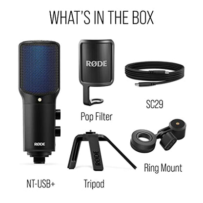 RØDE NT-USB+ Professional-Grade USB Condenser Microphone for Recording