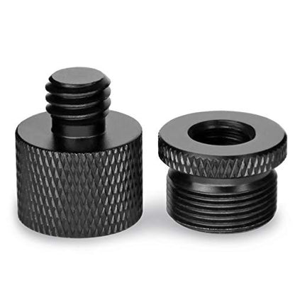 Mic Stand Adapter 5/8 Female to 3/8 Male and 3/8 Female to 5/8 Male Screw Adapter Thread for Microphone Stand Mount to Camera Tripod Adapter 2 Pack - size: 3/8 Kit