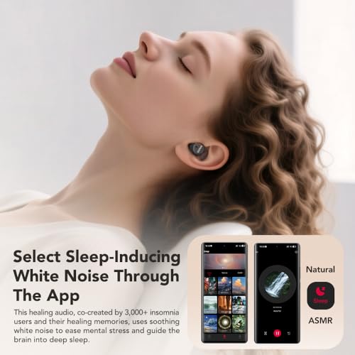 MINISO MS217 Sleep Earbuds, Mini Earbuds with Noise Reduction Bluetooth 6.0 Headphones, AI Translation Earbuds in Real Time Support 165 Languages for Side Sleepers Travel Business