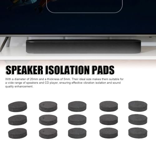 50Pcs Black EVA Foam Vibration Soundbar Isolation Pads Non Slip Thickened Adhesive Shock Absorption Pads Studio Monitors(20 * 5mm) - style: 20*5mm