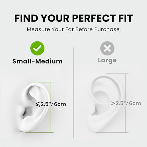 Avantree Resolve – Lightning Wired Open-Ear Earbuds w/Mic & Over-Ear Hook | Small-Medium Size, Compatible with iPhone 5-14 Series, Ideal for Office, Outdoor & Home