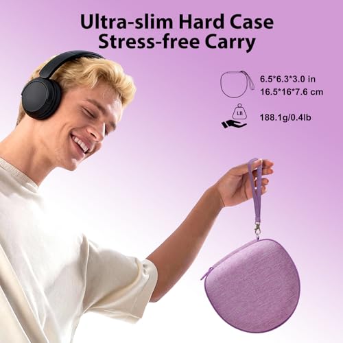Headphone Case for JLab/Beats/TOZO/JBL/BERIBES/Picun Etc Headphones, Purple | for JLab JBuds Lux ANC/Go Lux ANC, Beats Studio Pro/Solo 4 3,TOZO HT3,KVIDIO Etc Headphone, Hard Shell Case for Travel Home - color: Purple