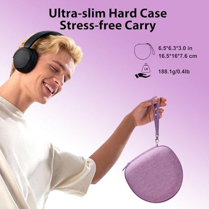 Headphone Case for JLab/Beats/TOZO/JBL/BERIBES/Picun Etc Headphones, Purple | for JLab JBuds Lux ANC/Go Lux ANC, Beats Studio Pro/Solo 4 3,TOZO HT3,KVIDIO Etc Headphone, Hard Shell Case for Travel Home - color: Purple