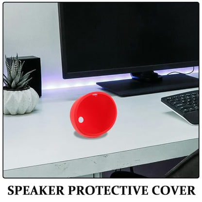 DOITOOL Silicone Echo Speaker Cover: Smart Speaker Protective Case Waterproof & Dustproof - Silicone Protector Portable Compatible for Amazon - color: Red