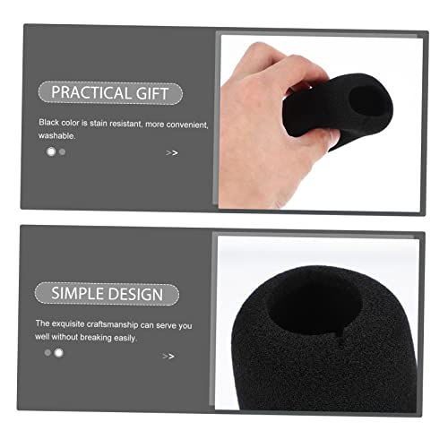 10pcs Black Sponge Microphone Covers Washable Windproof Mic Set