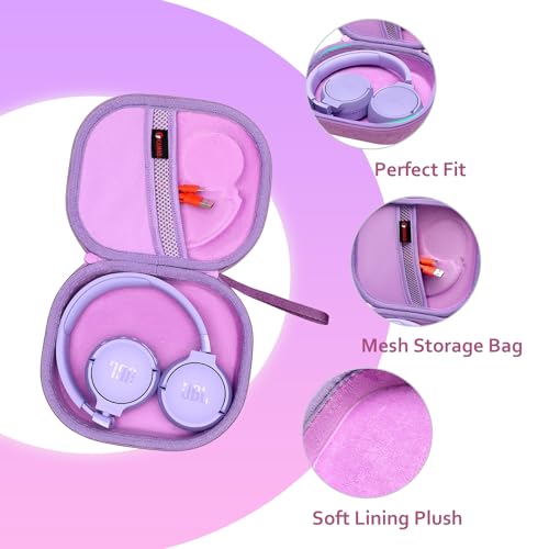 XANAD Hard Case for Bose QuietComfort, QC Ultra, QC 45, QC 35, QC45 SE, QC SE or Skullcandy Crusher Evo, Hesh ANC, Hesh Evo, Crusher ANC 2, Crusher, Riff 2 Noise Headphones（Outer Purple+Inner Purple） - color: Outer Purple+Inner Purple