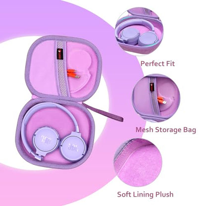 XANAD Hard Case for Bose QuietComfort, QC Ultra, QC 45, QC 35, QC45 SE, QC SE or Skullcandy Crusher Evo, Hesh ANC, Hesh Evo, Crusher ANC 2, Crusher, Riff 2 Noise Headphones（Outer Purple+Inner Purple） - color: Outer Purple+Inner Purple