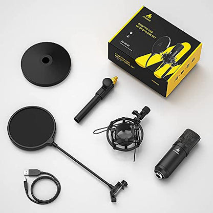 MAONO A04T USB Condenser Microphone Kit, 192kHz/24bit for PC Podcasting
