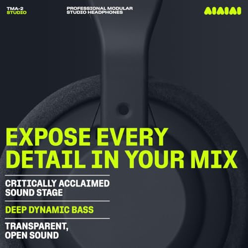AIAIAI TMA-2 Studio Wired Black Over-Ear Headphones, Alcantara Memory Foam - style: TMA-2 Studio