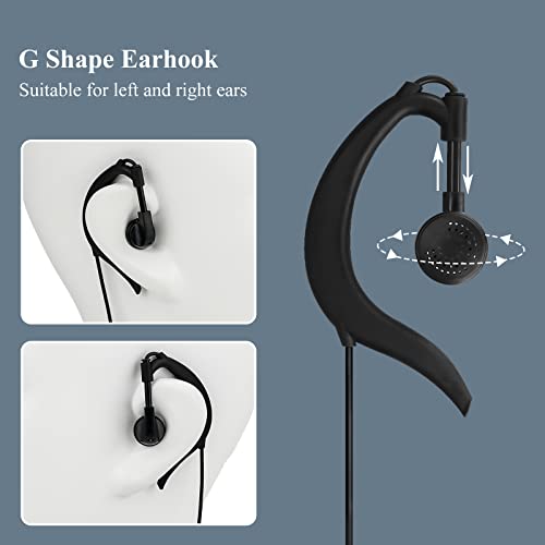 Retevis Hands Free Two Way Radio Headset with Mic, for RT22/RT68/RT21/H777/RT27 | VOX, Coil, G-Type Earhook, Compatible with Pxton, Baofeng BF-888S, Kenwood Walkie Talkie, Walkie Talkie Earpiece(1 Pack)