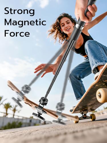 USKEYVISION 49'' Magnetic Selfie Stick Tripod with Light & Remote (SPT-02) | 360° Rotatable Magnetic Tripod with Ring Light for iPhone & Android, Content Creator Essentials for Tiktok Video Recording - size: 49" Magnetic Selfie Stick with Light