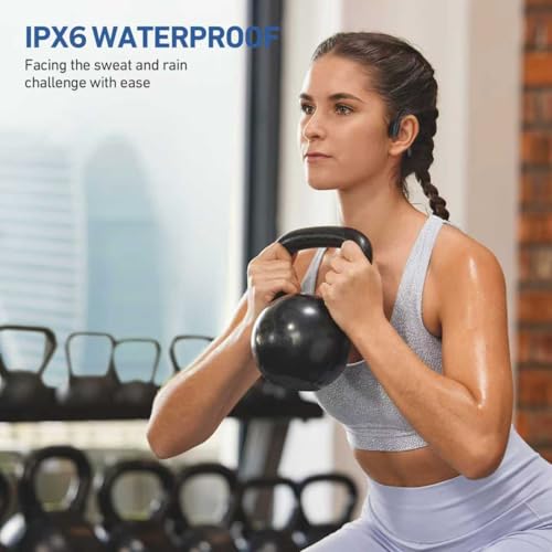Bone Conduction Headphones Bluetooth 5.4 Wireless Earphones Open Ear Headphones with Mic, Sports Earphones IPX6 Waterproof Headset, 12H Playtime for Cycling, Hiking, Running, Driving