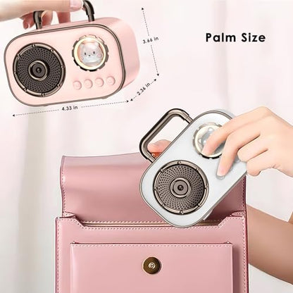 Wireless Bluetooth Speaker, Cute Mini Portable Speaker, Loud Sound,4H Playtime, Mic,TF/SD Card, Aux Line,Water-Proof for iOS Android Smartphone Home Office Gift Ideas White - color: White