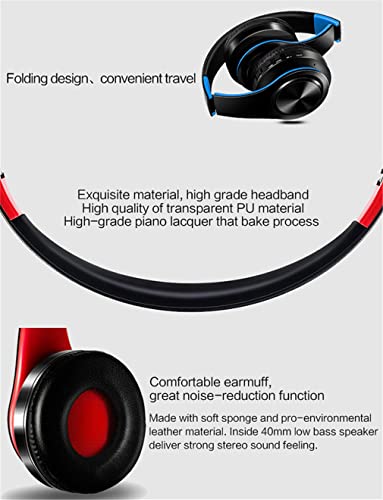 Wireless On-Ear Bluetooth 5.0 Headphones, Foldable Sport HiFi Stereo Sound Headset with Microphone Noise Canceling, Hi-Res Audio, 10 Hours Playtime,Green - color: Green