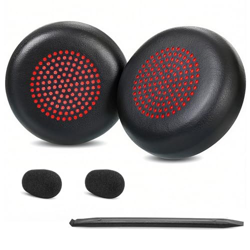 Savi 8220 Earpads Replacement for Plantronics Savi 8210/8220/ 8200 Headset | Ear Pads Cushions Protein Leather High-Density Foam - Black