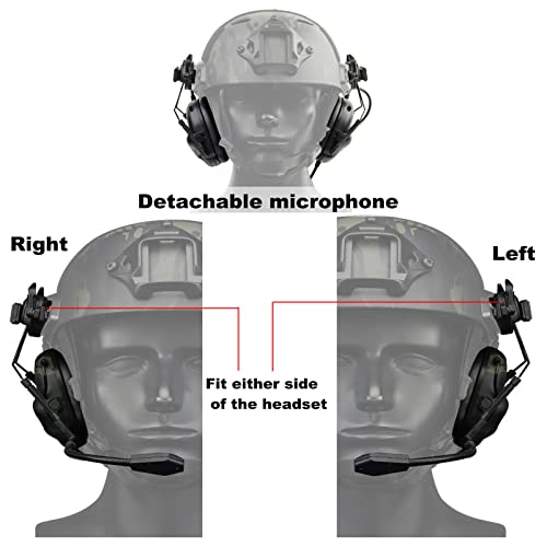 Helmet Mode Tactical Shooting headset + with U94 PTT 2pin with ARC Rail Adapter Noise Reduction & Sound Pickup Ear Protection (TAN) - color: Tan