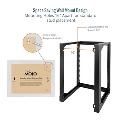 Tecmojo 15U Server Rack with Swing Gate, 15U Rack for 19inch Computer/AV/Data/IT/Media Equipment, Wall Mount Server Rack with 18inch Depth, Square&Tapped Holes - size: 15U/18" Depth (New)