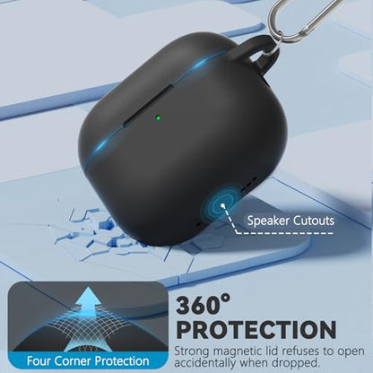 Ljusmicker for AirPods 5/4 Case (2026/2024) with Magnetic Lock,Black - color: B2-Black