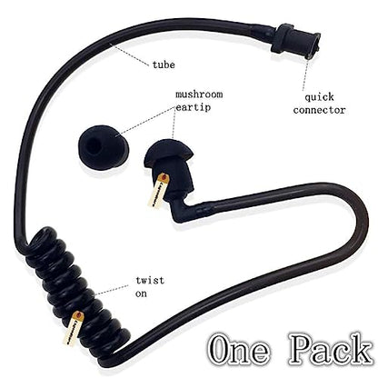 Lsgoodcare 10Pcs Replacement Acoustic Coil Audio Tube with Radio Earbuds Black Compatible for Motorola Kenwood Icom Two Way Radio Acoustic Tube Earpiece
