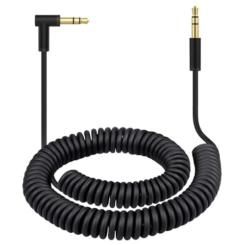 Saipomor Replacement Coiled Audio Cable Compatible with Beats Studio Pro, Studio 3, Studio 2, Solo 3, Solo 2, Solo HD, Mixr, Executive Headphone, 3.5mm to 3.5mm AUX Cord, Hi-Fi Stereo Cable, Black