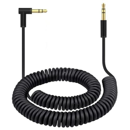 Saipomor Replacement Coiled Audio Cable Compatible with Beats Studio Pro, Studio 3, Studio 2, Solo 3, Solo 2, Solo HD, Mixr, Executive Headphone, 3.5mm to 3.5mm AUX Cord, Hi-Fi Stereo Cable, Black