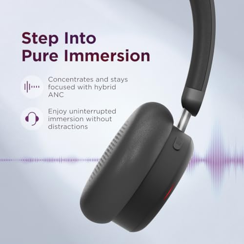 Lenovo Dual Mode Wireless ANC Headset 6550 with USB-C Receiver Microsoft Teams Certified, Hybrid Active Noise Cancellation, Bluetooth Dual Connectivity, Long Battery Life, Black - color: Black, size: Headset 6550 w/USB-C Receiver