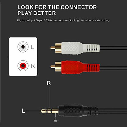 3.5mm to RCA Audio Stereo Y Splitter Cable,Gold Plated 3.5mm Male to 2RCA Male Stereo Audio Cable for Smartphones,MP3, Tablets,Speakers,Home Theater - 3.5 to 2RCA 1.5m - size: 3.5mm to 2RCA 1.5m