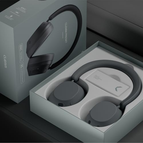 Clemm Preset Wireless Over-Ear Headphones, 95H Playtime, Bluetooth, 40mm Drivers, Built-in Mic, Memory Foam Earcups, Aux Cable Included, Foldable Design, Graphite - color: Graphit