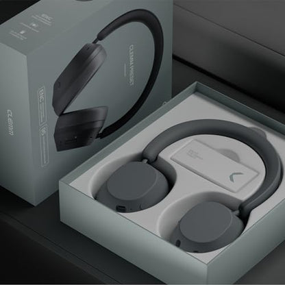 Clemm Preset Wireless Over-Ear Headphones, 95H Playtime, Bluetooth, 40mm Drivers, Built-in Mic, Memory Foam Earcups, Aux Cable Included, Foldable Design, Graphite - color: Graphit