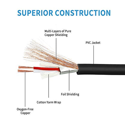 3.5mm to XLR Cable, Unbalanced 1/8 inch Mini Jack TRS Stereo Male to XLR Male Microphone Audio Cable - 6.6 FT - size: 6.6 FT