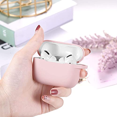 Lerobo for AirPods Pro 2nd/1st Case with Keychain, Pink | Soft Silicone Protective Cover Compatible with Apple AirPod Pro Case for Women Men, Scratchproof, Shockproof, Dustproof - color: Pink