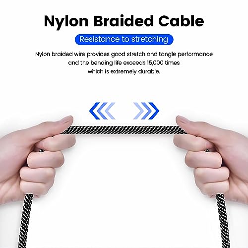 MOSWAG 3.5mm Aux Cord to 3.5mm Audio Aux Jack Cable Male to Male Auxiliary Cable Nylon Braided Stereo Jack Cord for Phones,Headphones,Speakers,Tablets,PCs,Music Players and More (1.64FT/0.5M, Black) | 3 pin auxiliary cable compatible with phone, headset,