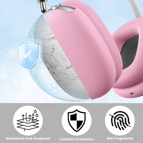 Maxjoy for AirPods Max Case, Soft Silicone Ear Cups Cover/Ear Pad Case Cover/Headband for AirPods Max Headphones, Anti-Scratch Accessories Protective, Pink1 - color: Deep Pink