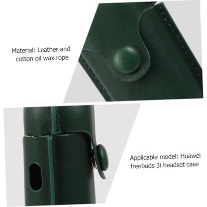NUOBESTY Waterproof Earphone Case for Earbuds 3i, Anti-Lost Scratch-Proof Earbud Storage Bag in Dark Green for Travel and Outdoor Use