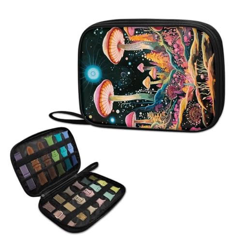 Watch Band Storage Bag Durable Watch Straps Carrying Bag Travel Organizer Bag Compatible with Apple Watch, Cable, Watch Band Pin, Mushroom - color: Mushroom