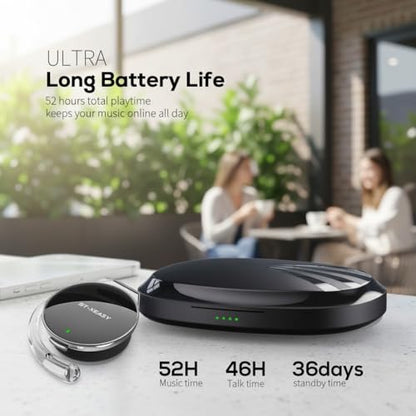 Wireless Open Ear Headphones with Ear Hook, Bluetooth 5.4, Clip-On Design | Dual Device Simultaneous Connection, Lightweight Earbuds for Sports, Running, Gym - color: dark