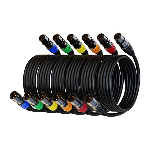 XLR Cables, Microphone Cable 1.5ft 6 Packs, Short Cable - size: 1.5 Ft 6 Pack